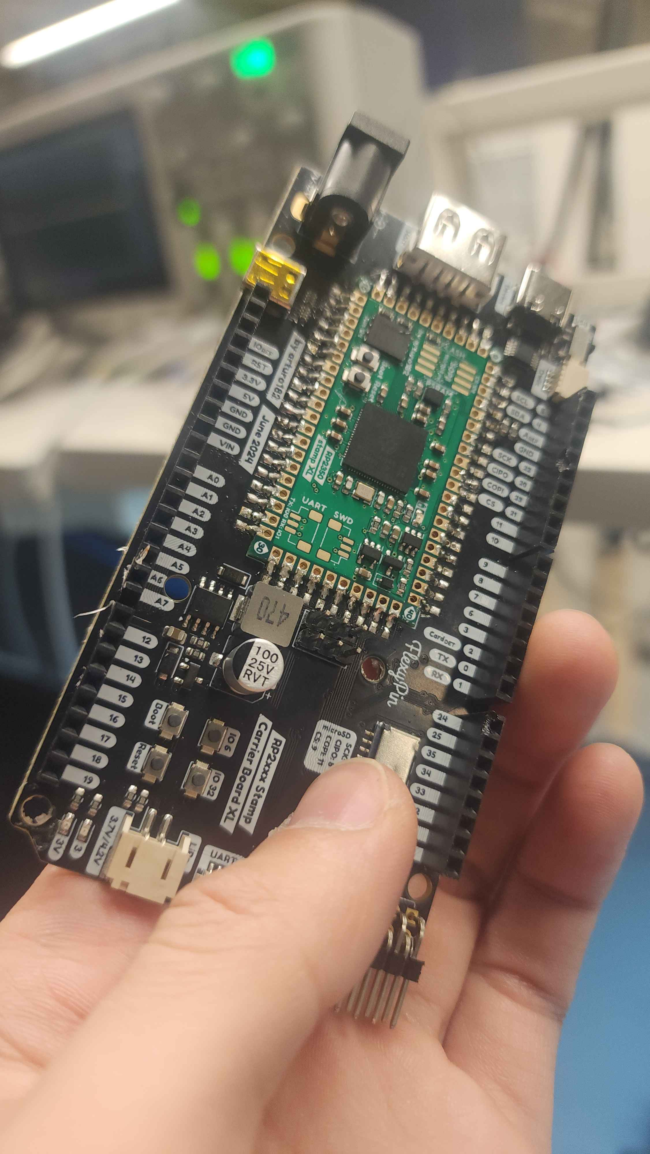 alternate view of the soldered carrier board